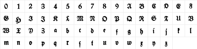 Schneidler Halb Fette Trash Regular  glyph index