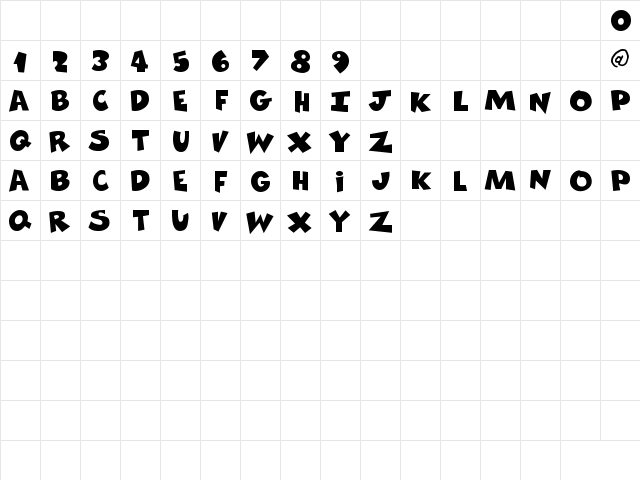 Smurfs Regular Regular  glyph index