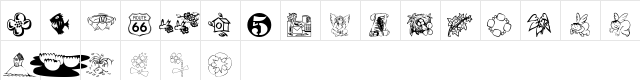 KR Katlings Fifteen Regular  glyph index