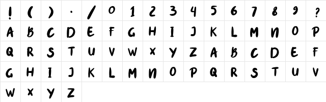 miracle Regular  glyph index