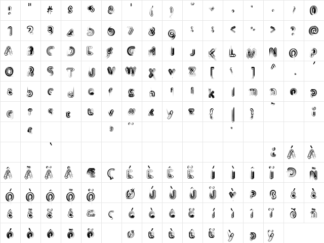 TH3 MACHINE Regular  glyph index