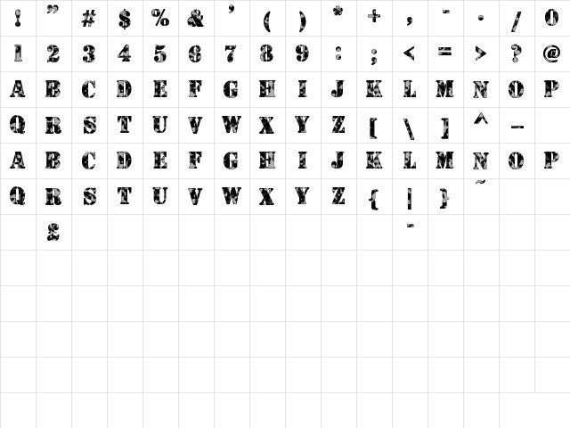 Camouflage Woodland Woodland  glyph index