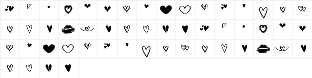 MF Love Dings 2 Regular  glyph index