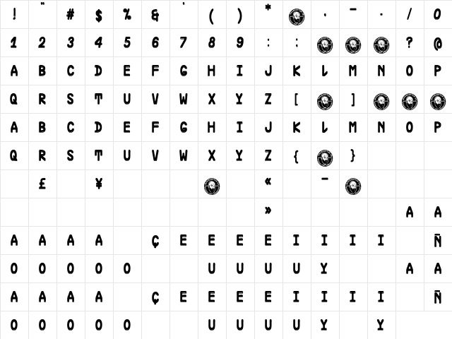 Soccer Team Regular  glyph index