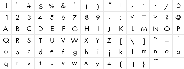 BelmarExt-Norma Regular  glyph index