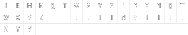 FORNEVER DEMO Stroke Regular  glyph index