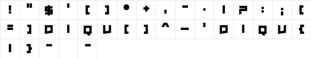 Isite Regular  glyph index