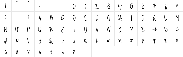 Buzz Buzz Regular  glyph index