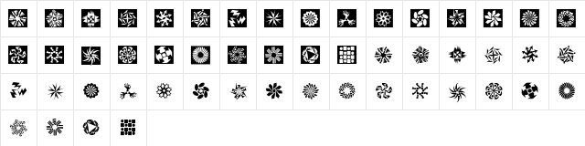 Hexstar Regular  glyph index
