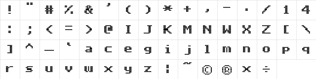 Matrix Complex NC Regular  glyph index