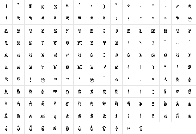 Teatral Regular  glyph index