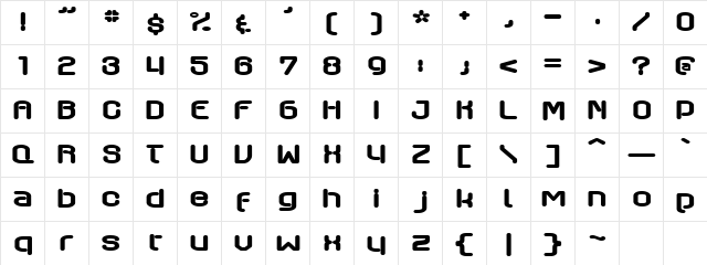 Axaxax Regular  glyph index