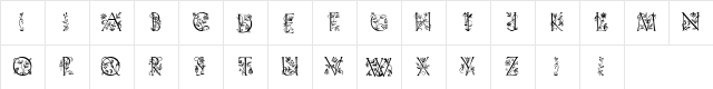 Koch Initialen Regular  glyph index