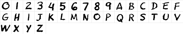CF School Zone Regular  glyph index