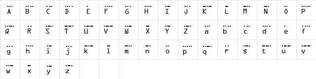 MC morse_Vail_Code_1837 S Regular  glyph index