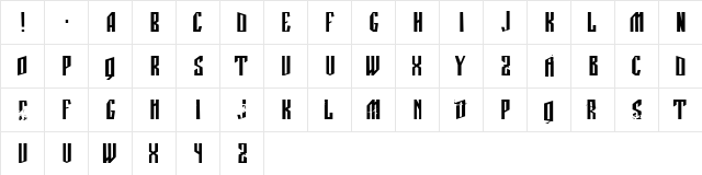 Manastirka punjeno  glyph index