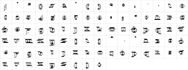Morbid Fixation Bold  glyph index