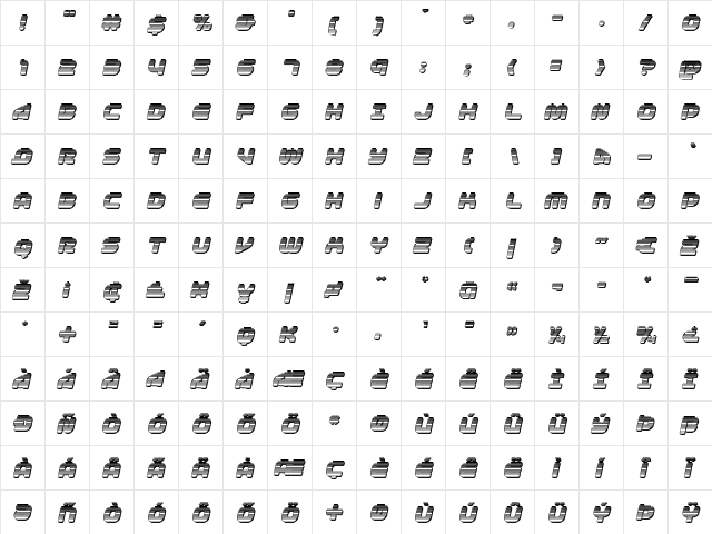 1st Enterprises Chrome Italic Italic  glyph index