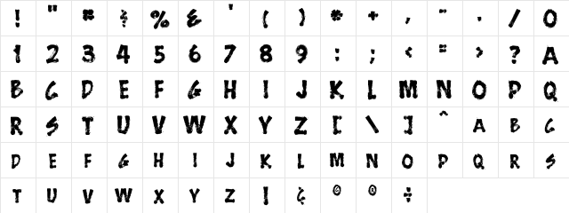 Brush StrokeFast  glyph index