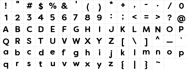 Vanilla Extract Regular  glyph index