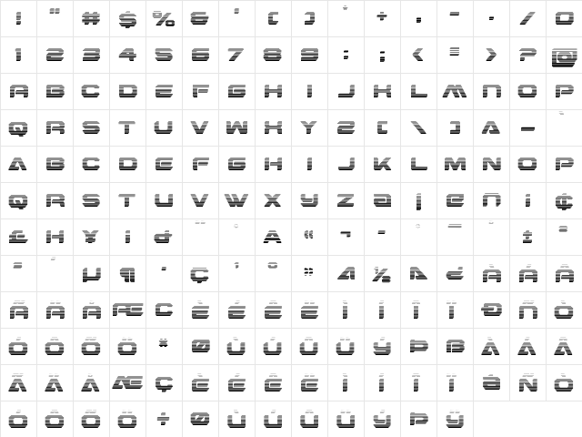 Hyper Viper Gradient Regular  glyph index