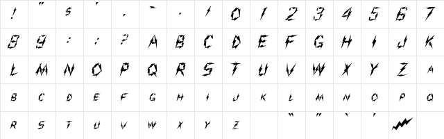 Aarcover Medium  glyph index