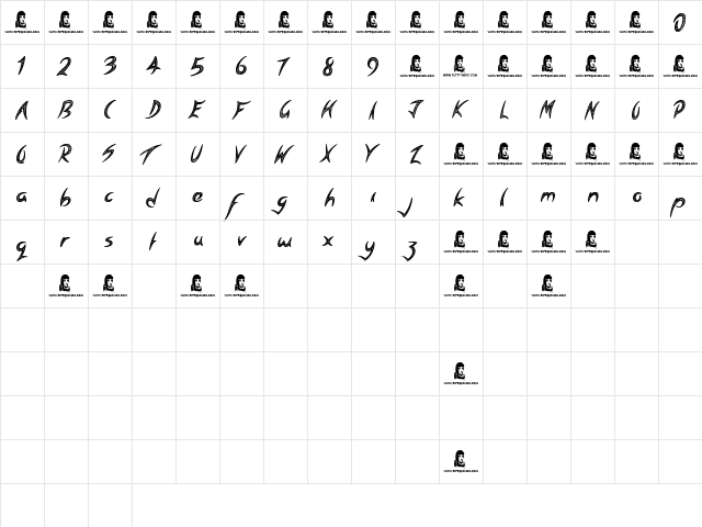 Spiritual Ritual Regular  glyph index
