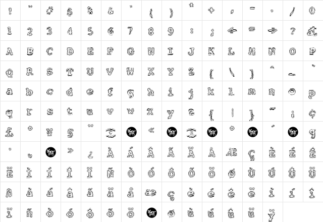F2FAlLineato Regular  glyph index