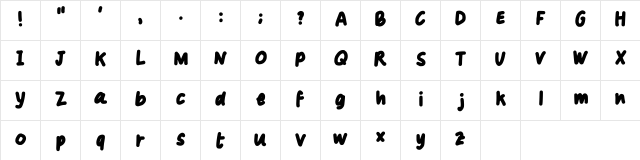 Emu Regular  glyph index