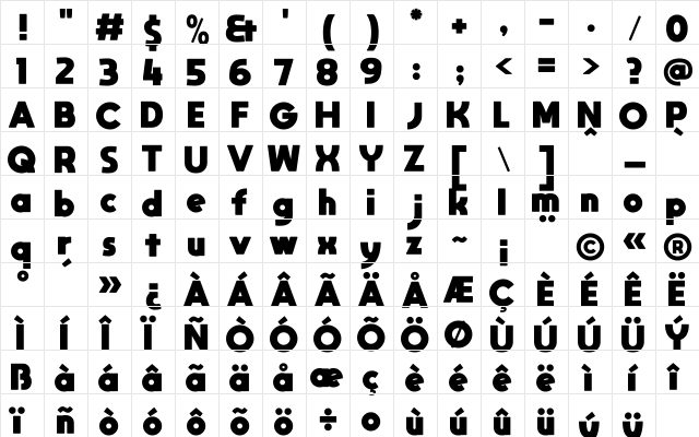 MOON GET! Heavy  glyph index