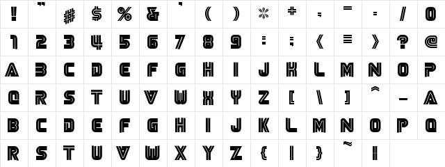 NiseSega Cyrillic Regular  glyph index
