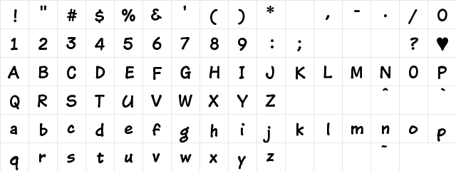 Donnas Com Bold KA Regular  glyph index