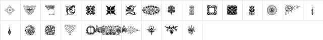 DesignerMotifs Regular  glyph index