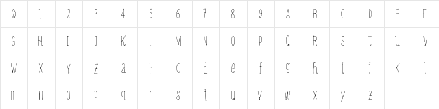 PrinceCharming Regular  glyph index