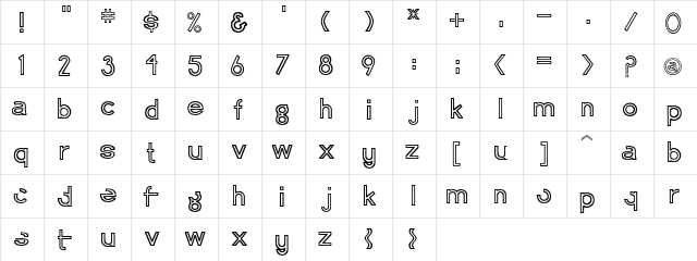 Catastronic Regular  glyph index