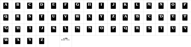 DropCaps-Serif Regular  glyph index
