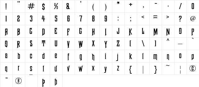 Haunted Mouse Alt Regular  glyph index