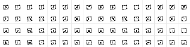 KR Rachel's Chalkboard Regular  glyph index