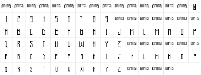 Giantis-Demo Demo  glyph index