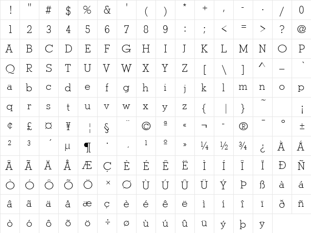 StymieTLig Regular  glyph index