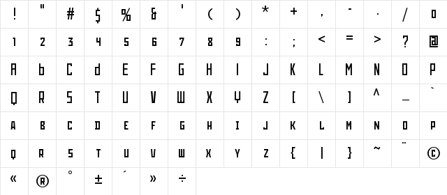Volkerball Serbia Regular  glyph index