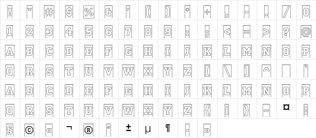a_CampusCmOtl Bold  glyph index