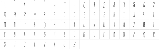 Over Atlantic City Regular  glyph index