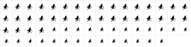 pf_fairie Regular  glyph index