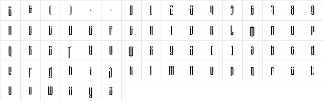 masquerouge Regular  glyph index