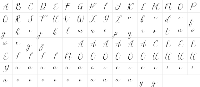 Lux Rose Demo Regular  glyph index