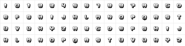 Bach Regular  glyph index