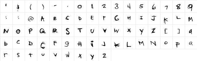 Orange Book Regular  glyph index