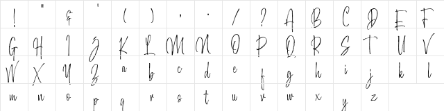 Morristone Demo Regular  glyph index