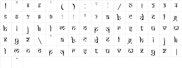 Samarkan Normal  glyph index